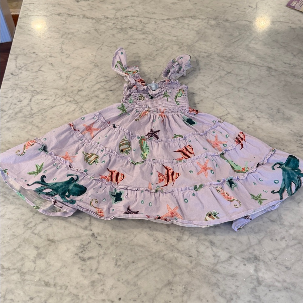 Hill House Sea Life print dress 
Size 3/4 years